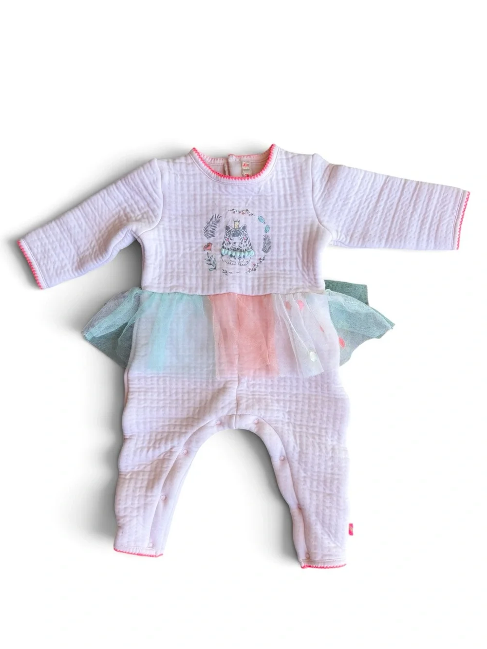 Billieblush Baby Girls Blush Pink Tulle Skirt One-Piece Romper